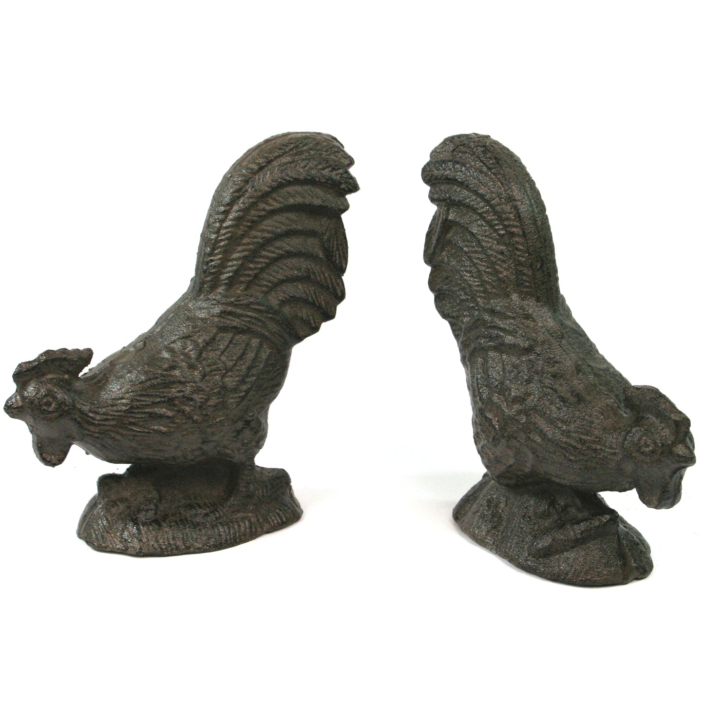 Chic Chicken Cast Iron Bookends - Durable and Stylish Home Decor