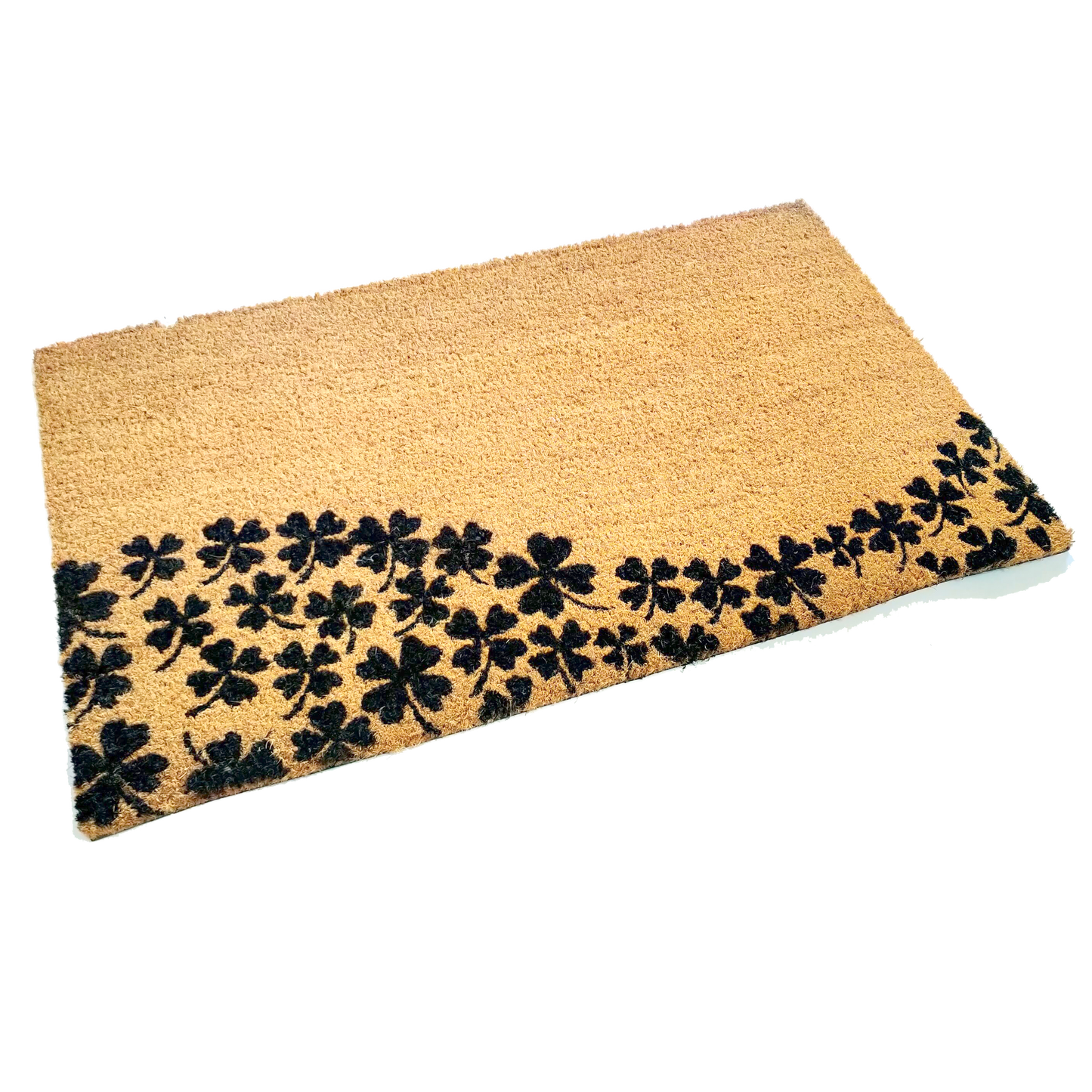 Four Leaf Clover Coir Door Mat with Wave Design | 75cm x 45cm | Durable, Slip-Resistant, and Eco-Friendly
