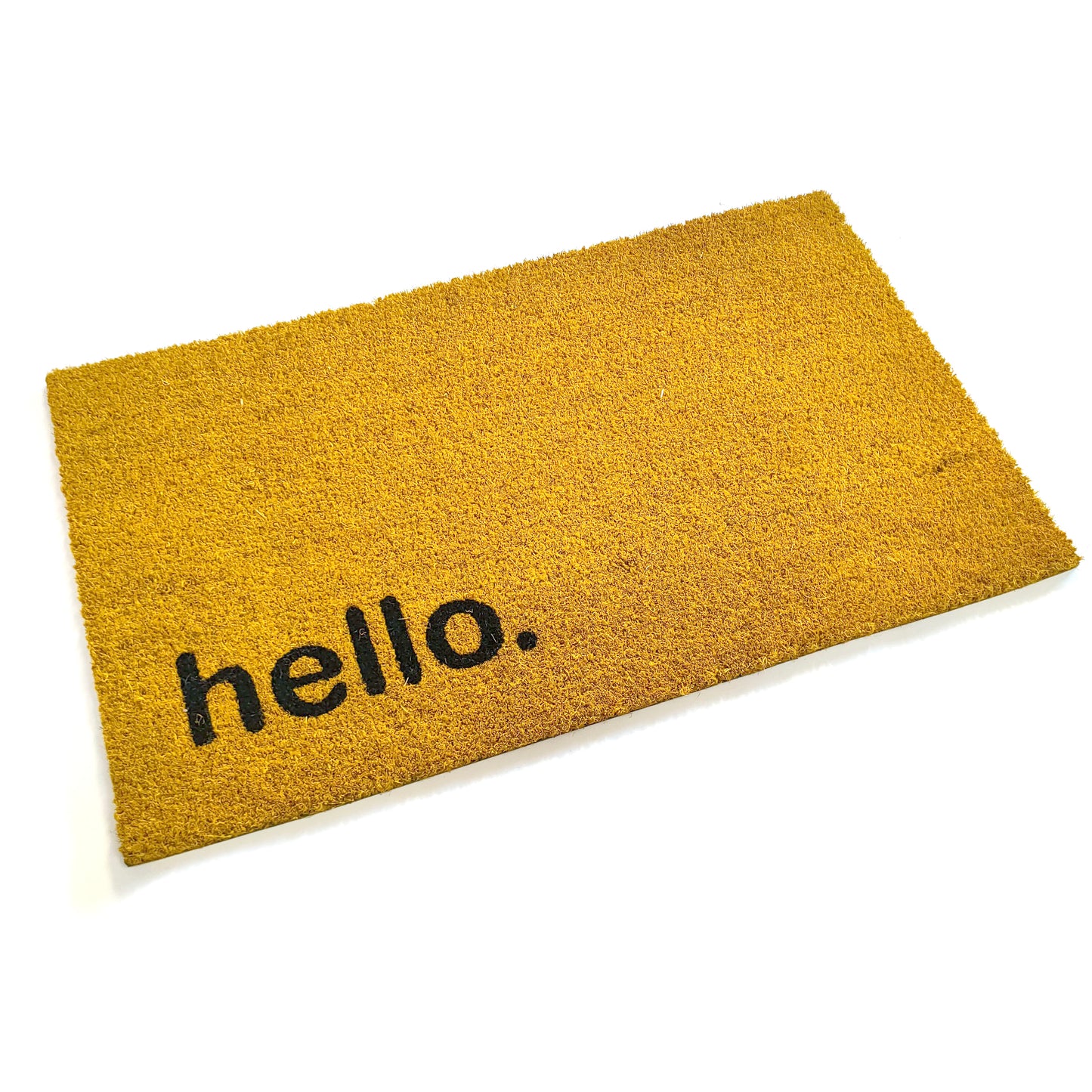 Yellow Hello Coir Door Mat